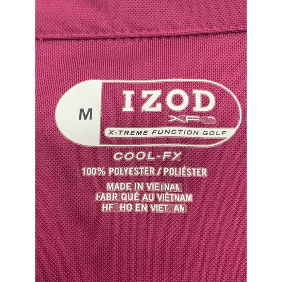 Izod XFG Mens SS Pullover Cool FX Golf Polo Shirt Purple Geometric M - Picture 4 of 7
